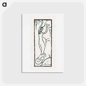 アートポストカード-A naked woman illustration for a poetry collection by Paul Verlaine - モーリス ドニ Postcard.