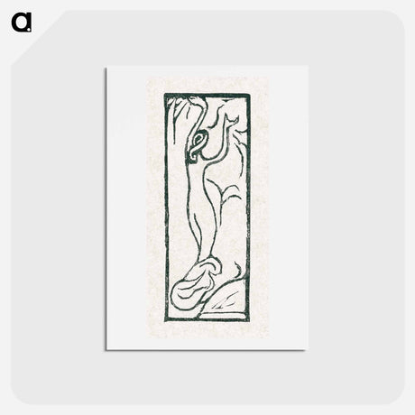 アートポストカード-A naked woman illustration for a poetry collection by Paul Verlaine - モーリス ドニ Postcard.