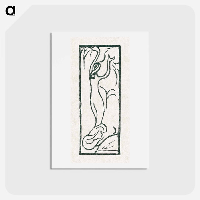 アートポストカード-A naked woman illustration for a poetry collection by Paul Verlaine - モーリス ドニ Postcard.