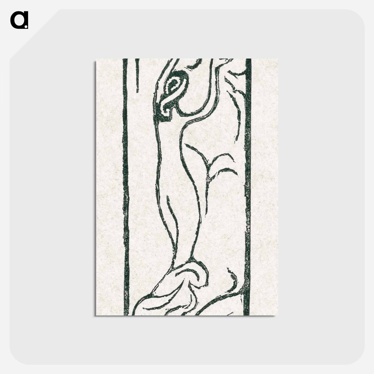 アートポストカード-A naked woman illustration for a poetry collection by Paul Verlaine - モーリス ドニ Postcard.