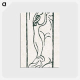 アートポストカード-A naked woman illustration for a poetry collection by Paul Verlaine - モーリス ドニ Postcard.