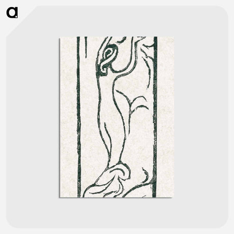 アートポストカード-A naked woman illustration for a poetry collection by Paul Verlaine - モーリス ドニ Postcard.