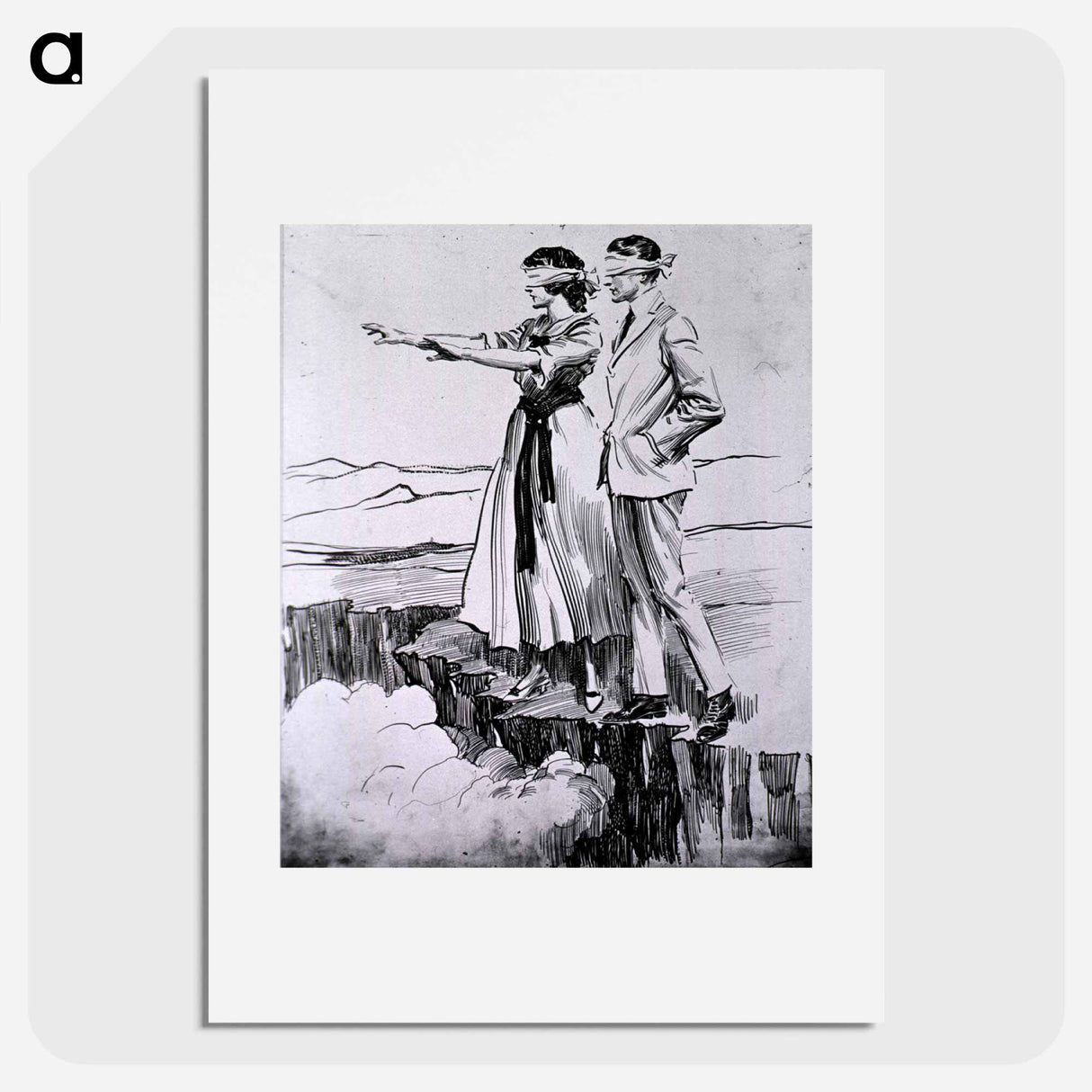 アートポスター-Venereal Disease Prevention Poster, Vignette of a Young Couple
 - 国立医学図書館 Poster.