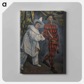 アートパネル-Pierot and Harlequin (Mardi Gras) - ポール セザンヌ Canvas.