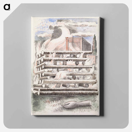 アートパネル-Design for Urne Buriall–Funeral Pyre - ポール ナッシュ Canvas.