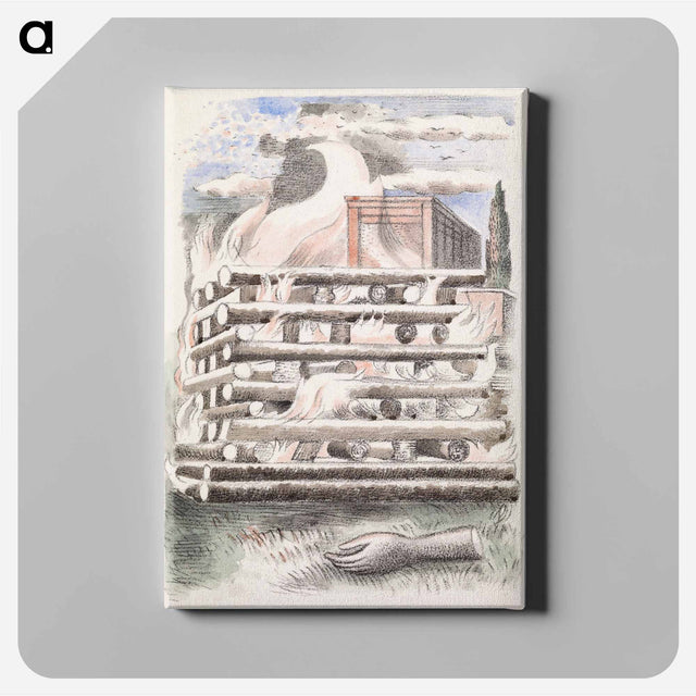アートパネル-Design for Urne Buriall–Funeral Pyre - ポール ナッシュ Canvas.