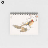 アートメモ帳-Golden Pheasant and Flower of Japanese Quince
 - 鳥類図鑑 Memo.