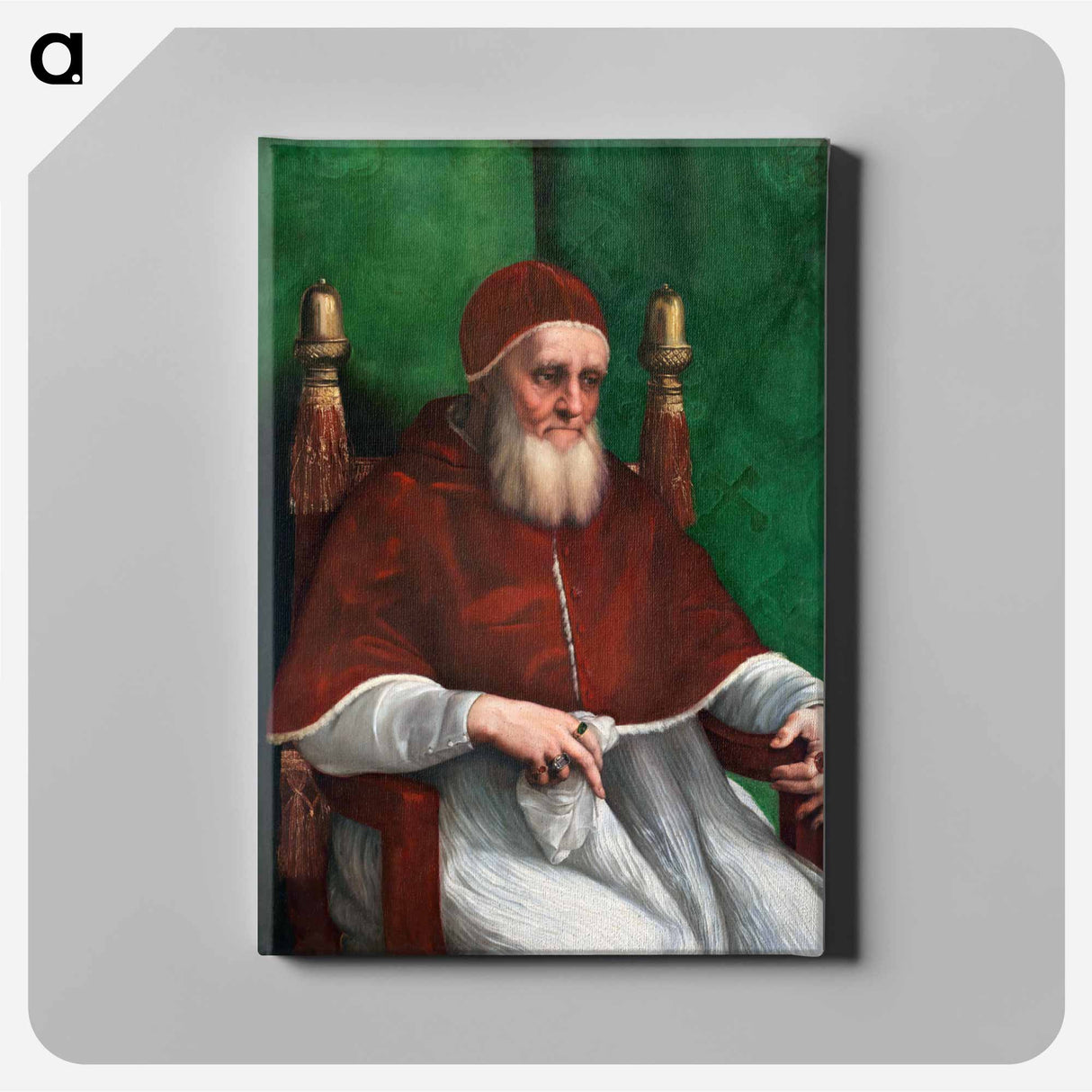 Raphael's Portrait of Pope Julius II - ラファエロ サンティ Canvas.