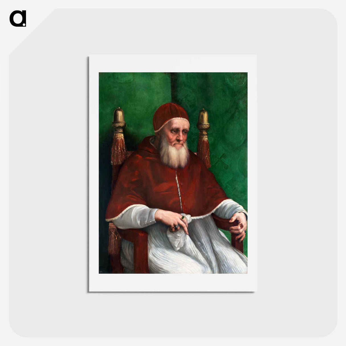 Raphael's Portrait of Pope Julius II - ラファエロ サンティ Postcard.