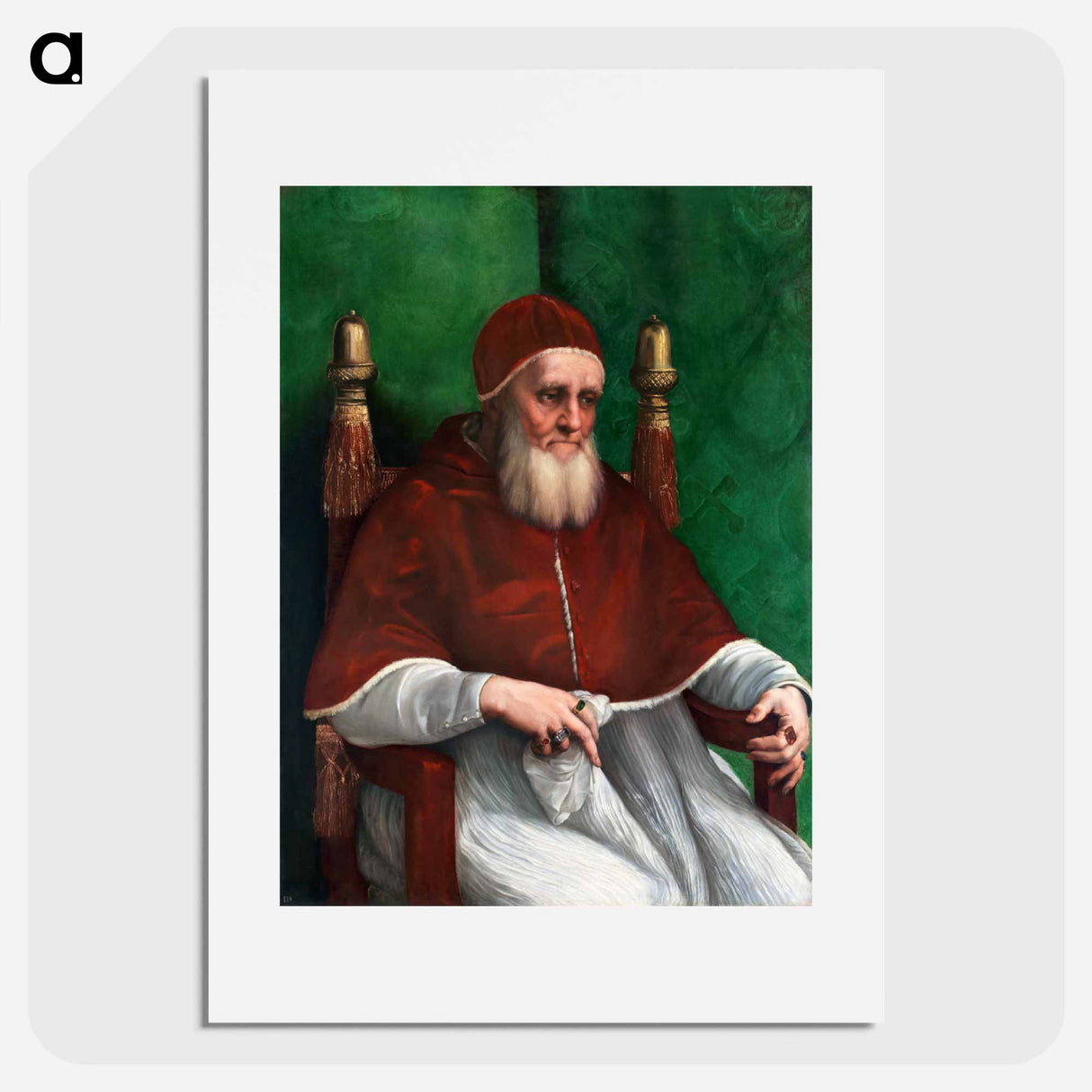 Raphael's Portrait of Pope Julius II - ラファエロ サンティ Poster.
