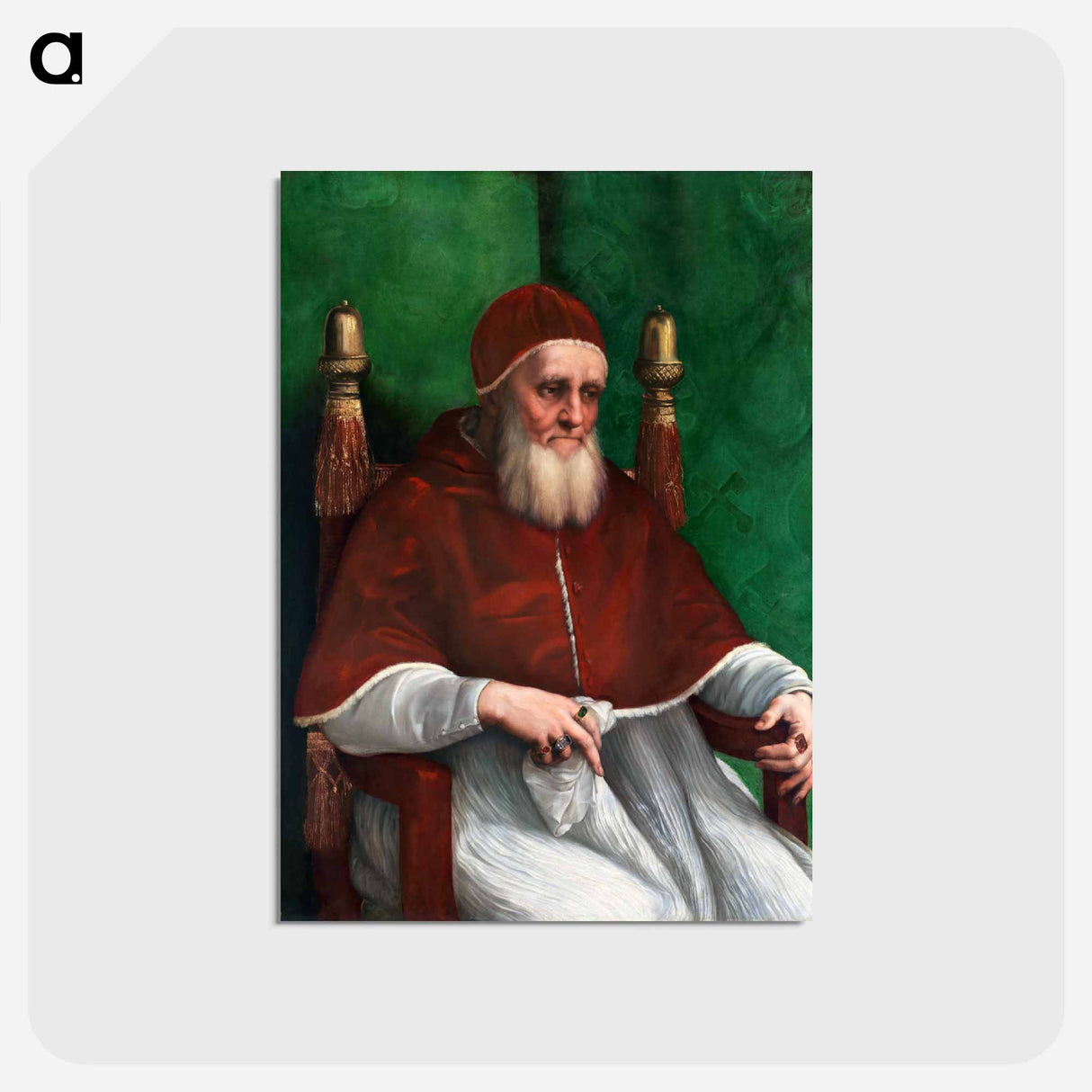 Raphael's Portrait of Pope Julius II - ラファエロ サンティ Postcard.