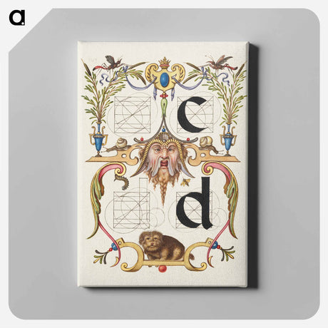 アートパネル-Guide for Constructing the Letters c and d from Mira Calligraphiae Monumenta
 - 書道のお手本 Canvas.