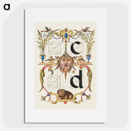 アートポスター-Guide for Constructing the Letters c and d from Mira Calligraphiae Monumenta
 - 書道のお手本 Poster.