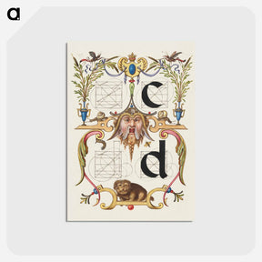 アートポストカード-Guide for Constructing the Letters c and d from Mira Calligraphiae Monumenta
 - 書道のお手本 Postcard.