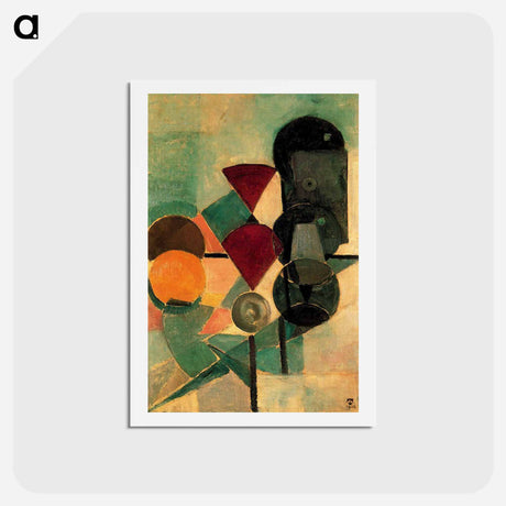 アートポストカード-Composition II (Still life) - テオ ファン ドゥースブルフ Postcard.