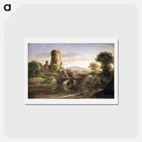 アートポストカード-Ruined Castle and River - トーマス コール Postcard.
