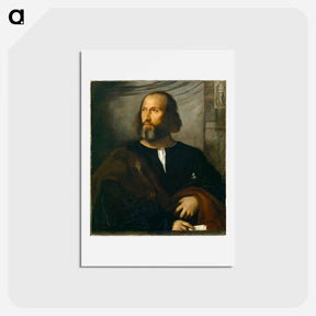アートポストカード-Portrait of a Bearded Man - ティツィアーノ ヴェチェッリオ Postcard.