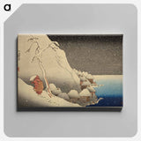 Nichiren in the mountains of Tsukahara - Utagawa Kuniyoshi Canvas.