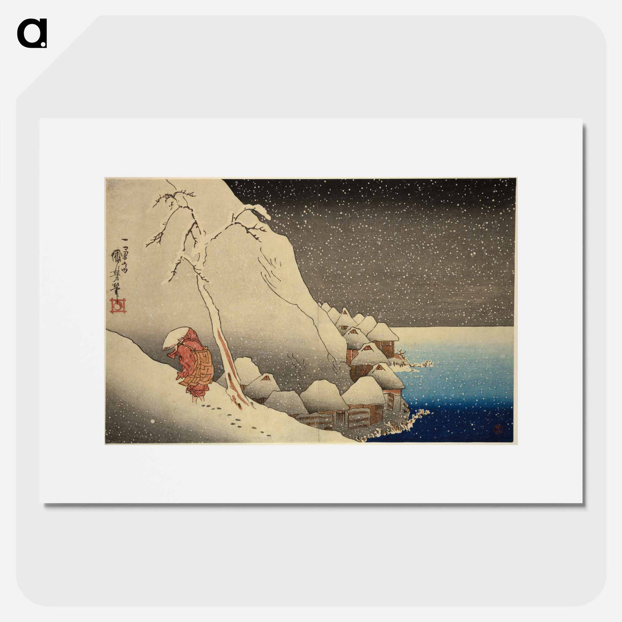 Nichiren in the mountains of Tsukahara - Utagawa Kuniyoshi Poster.