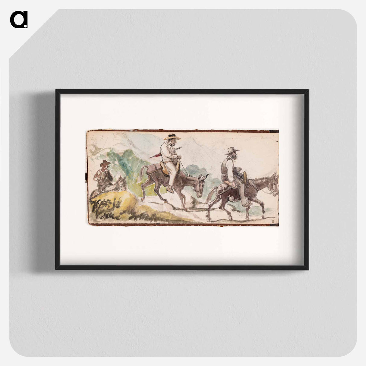 Riding Donkeys in a Mountain Landscape - Wilhelm Marstrand Poster.