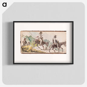 アートポスター-Riding Donkeys in a Mountain Landscape - ヴィルヘルム マーストランド Poster.