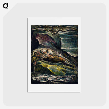 アートポストカード-The eagle illustration from Milton: a Poem, To Justify the Ways of God to Men by William Blake - ウィリアム ブレイク Postcard.