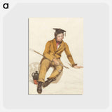 アートポストカード-A Young Scholar Goes Fishing - ウィリアム ヘンリー ハント Postcard.