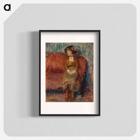 アートポスター-Woman Seated on Red Sofa - ウィリアム ジェームス グラッケンズ Poster.