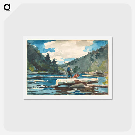 アートポストカード-Hudson River, Logging - ウィンスロー ホーマー Postcard.