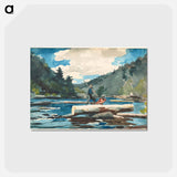 アートポストカード-Hudson River, Logging - ウィンスロー ホーマー Postcard.