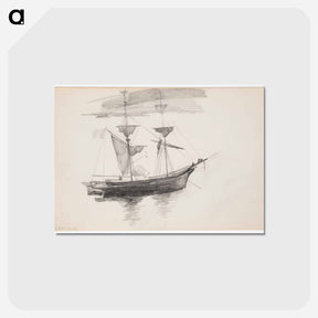 アートポストカード-Purjelaiva - アルバート エーデルフェルト Postcard.