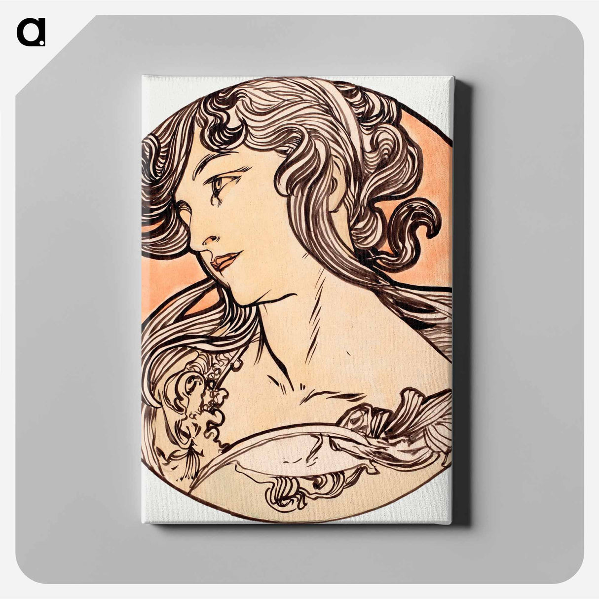 Stained glass window for the facade of the Fouquet boutique - アルフォンス ミュシャ Canvas.