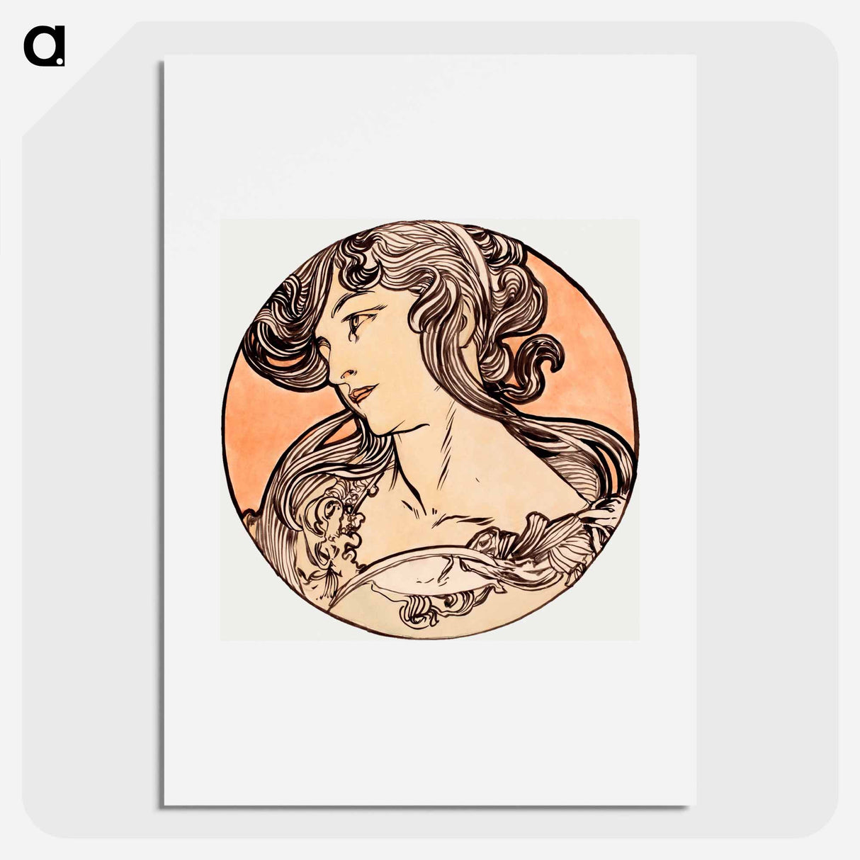 Stained glass window for the facade of the Fouquet boutique - アルフォンス ミュシャ Poster.