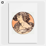 Stained glass window for the facade of the Fouquet boutique - アルフォンス ミュシャ Poster.