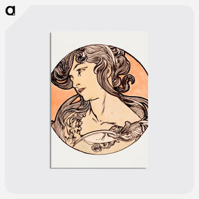 アートポストカード-Stained glass window for the facade of the Fouquet boutique - アルフォンス ミュシャ Postcard.