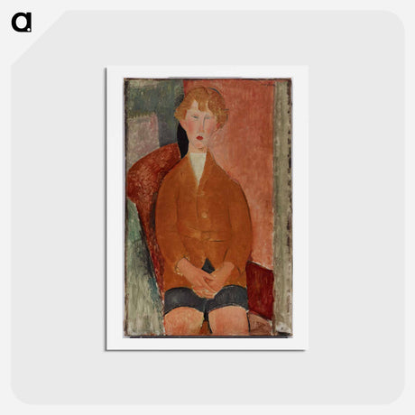 アートポストカード-Boy in Short Pants - アメデオ モディリアーニ Postcard.