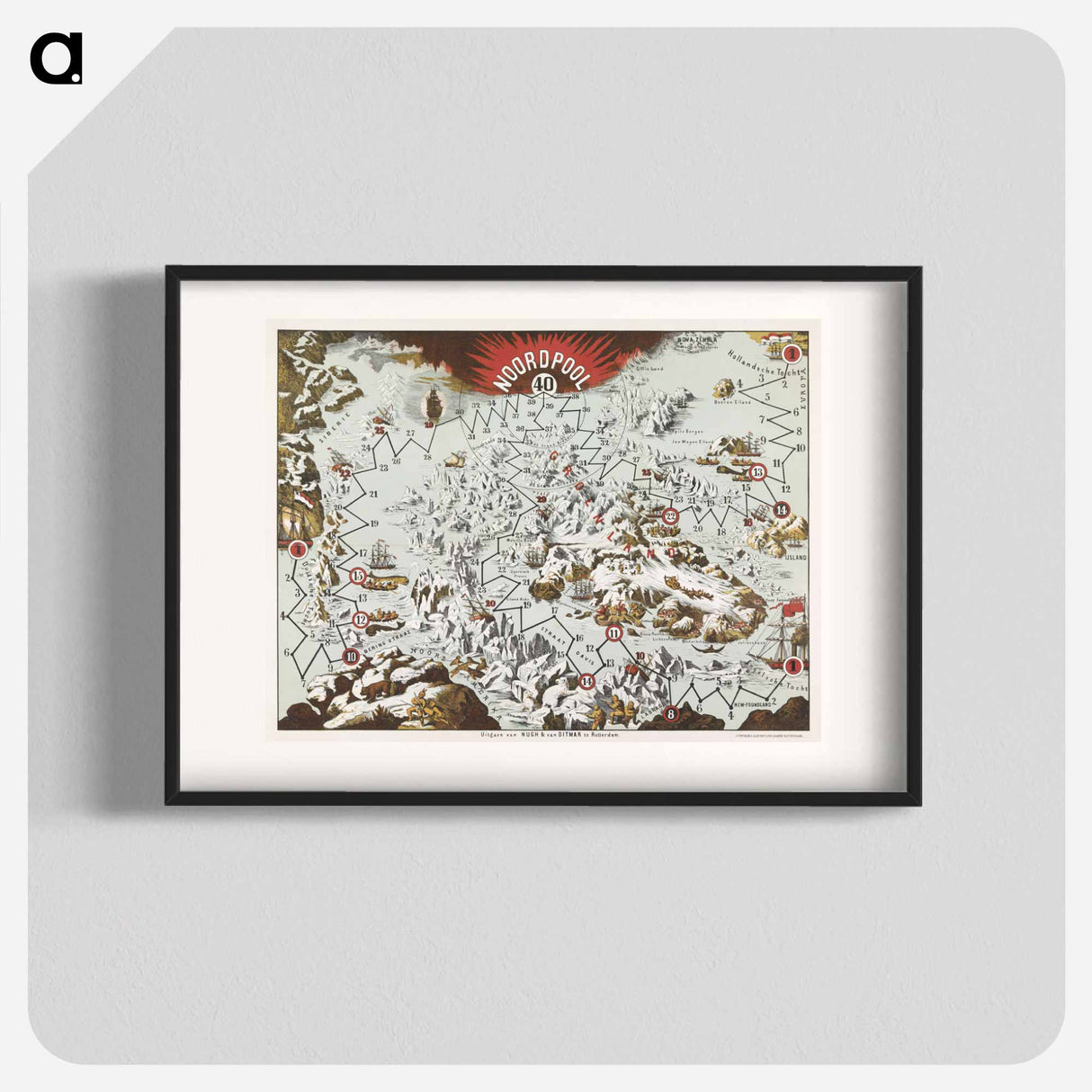 Noordpool - アンティーク地図 Poster.