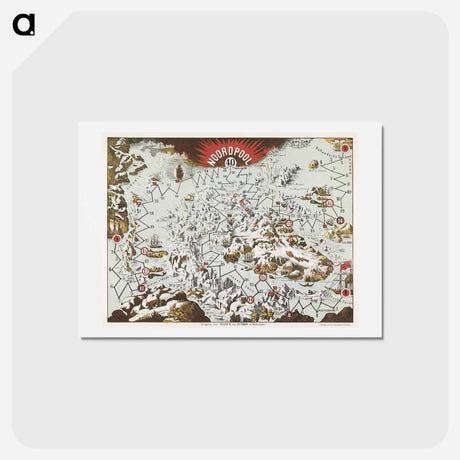 アートポストカード-Noordpool - アンティーク地図 Postcard.