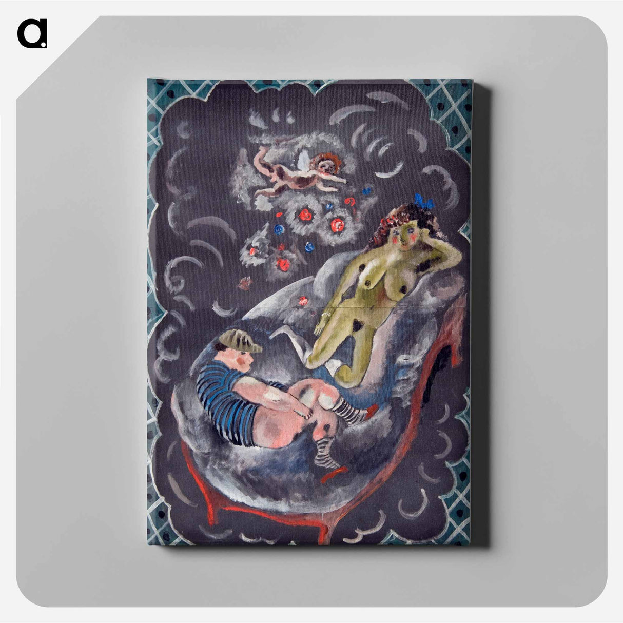 アートパネル-Two Figures and Cupid
 - バーンズ・コレクション Canvas.