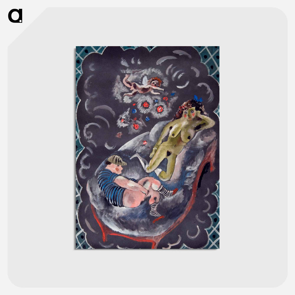 アートポストカード-Two Figures and Cupid
 - バーンズ・コレクション Postcard.