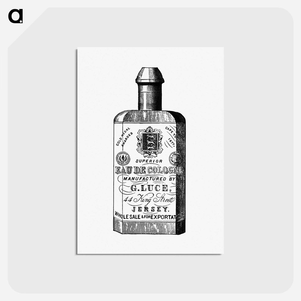 アートポストカード-Cologne Bottle from Jersey Illustrated
 - 大英図書館 Postcard.