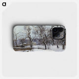 Snow at Louveciennes - Camille Pissarro Phone Case.