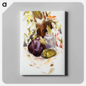 アートパネル-Eggplant and Green Pepper - チャールズ デムス Canvas.