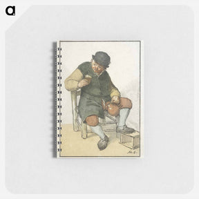 アートメモ帳-Zittende boer met kruik
 - コルネリス プロース ファン アムステル Memo.