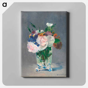 アートパネル-Flowers in a Crystal Vase - エドゥアール マネ Canvas.