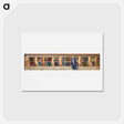 アートポストカード-The Pilgrim in the Garden of Idleness - Study of nine Figures - エドワード バーン ジョーンズ Postcard.