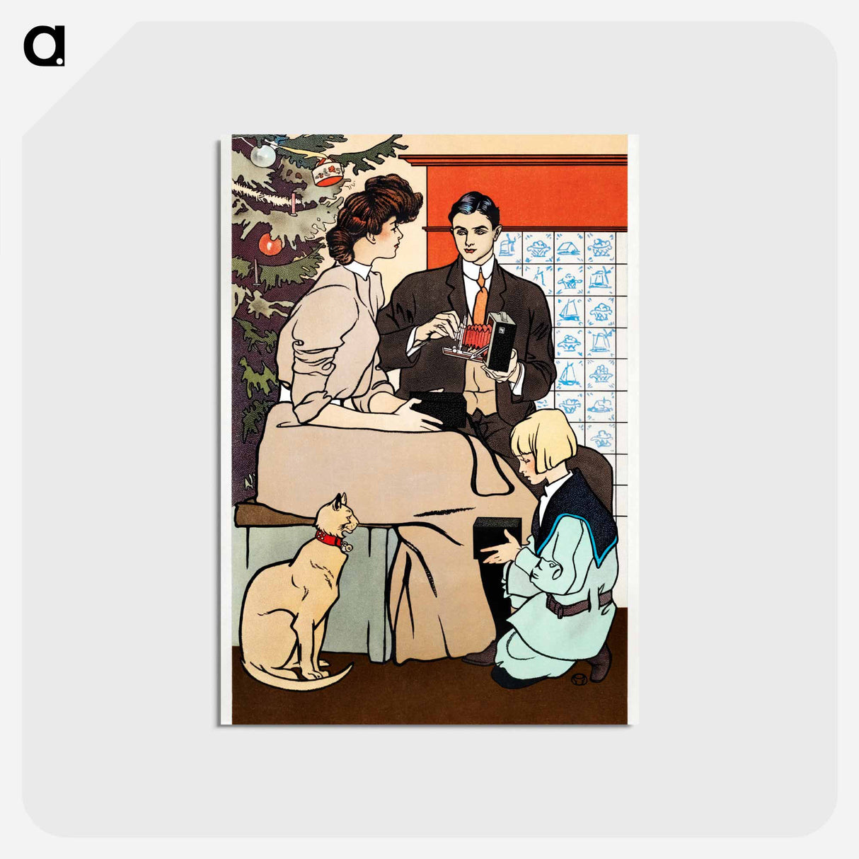 アートポストカード-Vintage Christmas Poster - エドワード ペンフィールド Postcard.