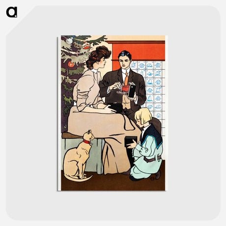 アートポストカード-Vintage Christmas Poster - エドワード ペンフィールド Postcard.