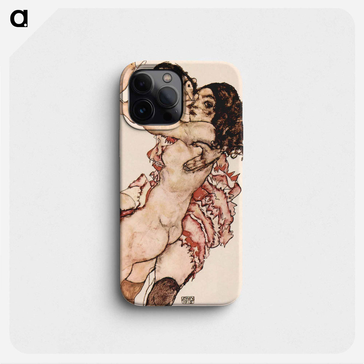 Pair of Women embracing each other - エゴン シーレ Phone Case.