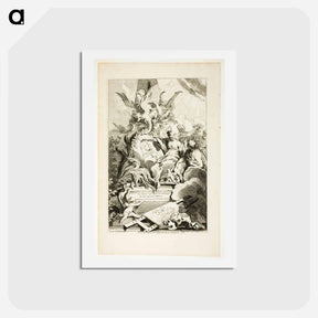 アートポストカード-The Graces on the Tomb of Watteau - フランソワ ブーシェ Postcard.
